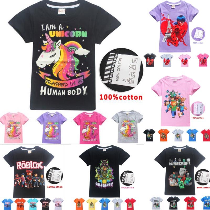 2019 Unicorn Kids Girl Teenager Clot!   hes T Shirt Kids Roblox Design - 2019 unicorn kids girl teenager clothes t shirt kids roblox design short sleeve boy shirt 100 cotton summer t shirt size 6 14t from ivytrade1125